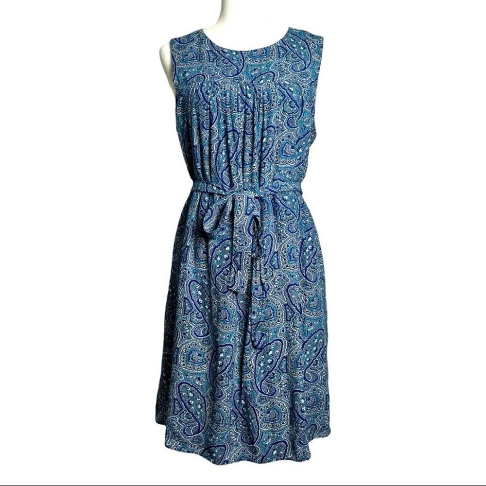 GAP Blue Paisley Sleeveless Midi Dress Size M